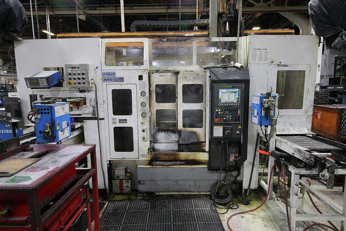 FUJI ANS320 SINGLE SPINDLE TWIN TURRET HORIZONTAL CNC LATHE