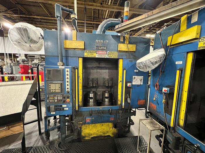NEW BRITAIN MODEL 66 TWIN SPINDLE VERTICAL CNC LATHE