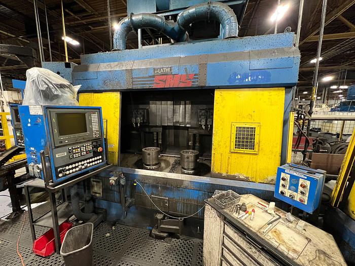 SAGINAW MACHINE SYSTEMS AC450MD-2 TWIN SPINDLE VERTICAL CNC LATHE
