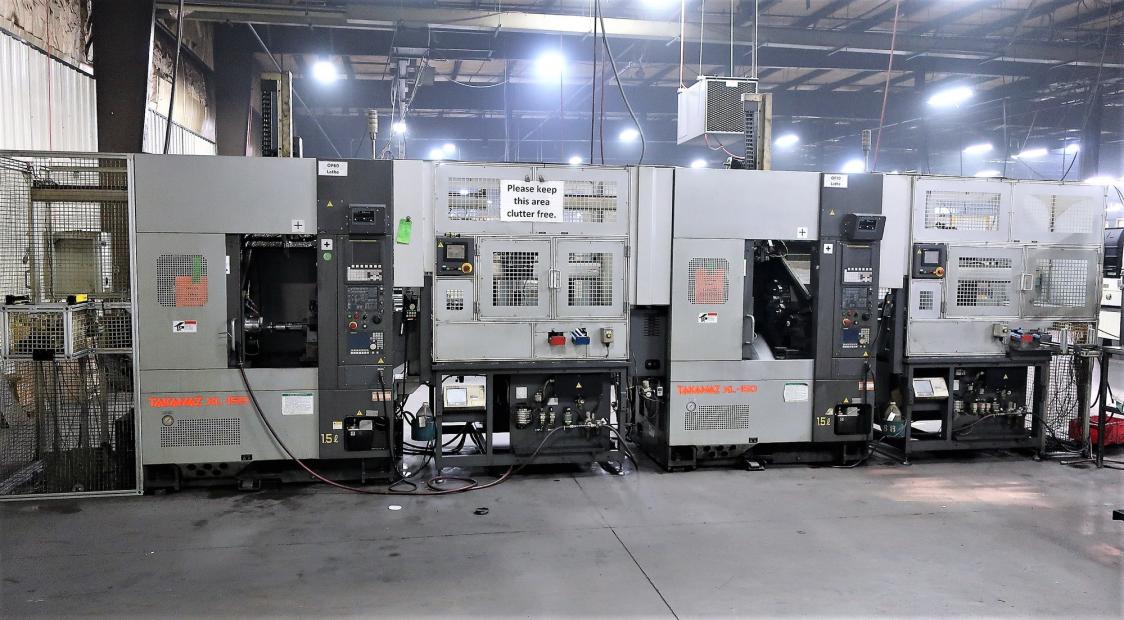 Connected Line of (2) 2015 Takamaz XL-150 CNC Lathes with Robotic Loader - TAKAMAZ XL-150
