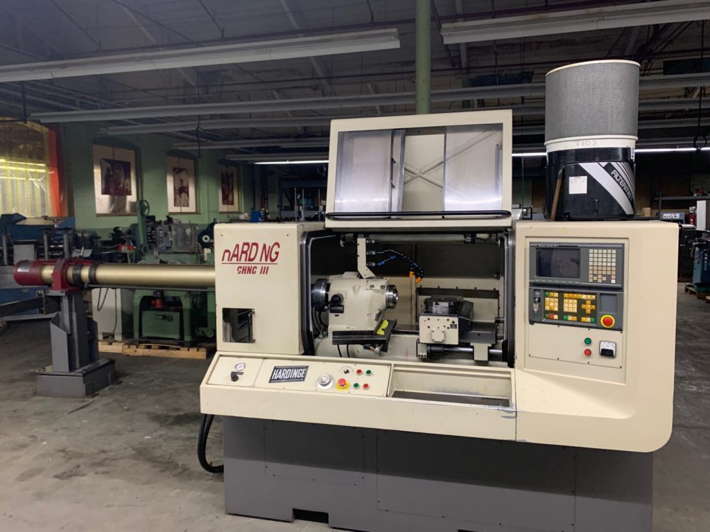 5300-440 Hardinge CHNC-III CNC LATHE, Fanuc 18T, Vertical Cutoff, Hardinge Bar Feed