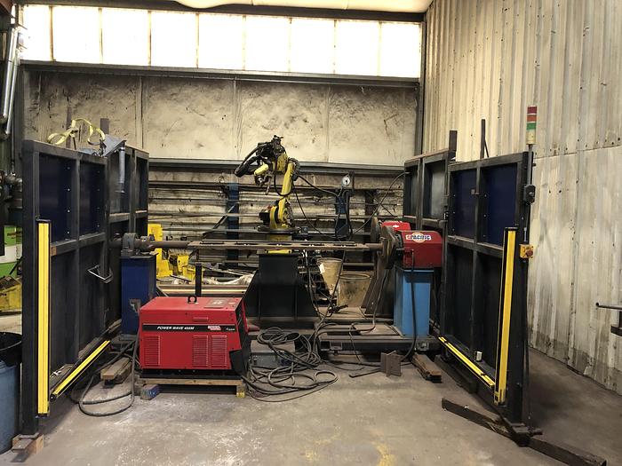LINCOLN DUAL TRUNNION WELD CELL WITH FANUC ARCMATE 100iB ROBOT LINCOLN 455M WELDING POWER SUPPLY LOW HOURS (SOLD)