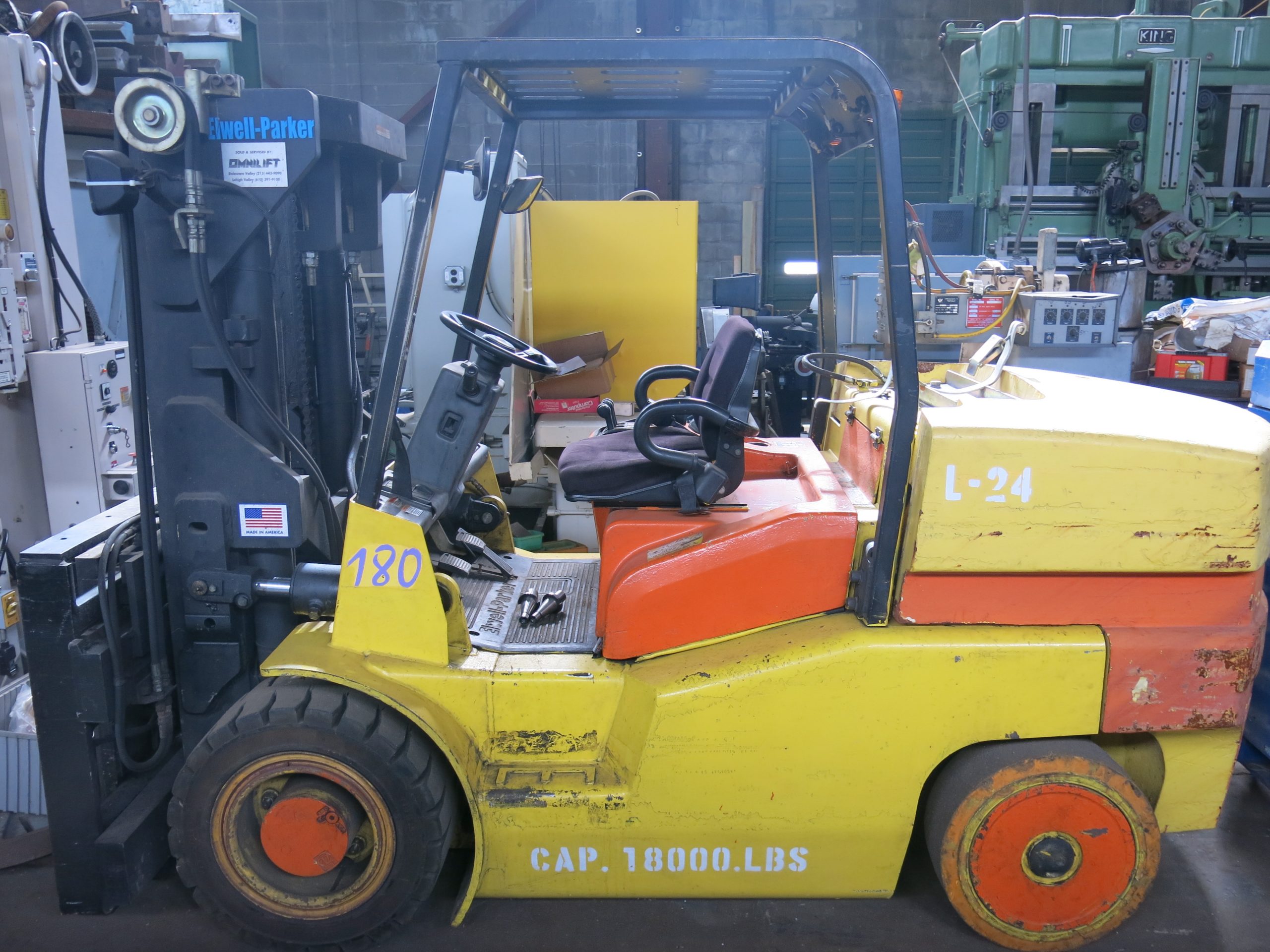 Elwell Parker 18,000 lb LP Forklift for Riggers and Coil Handling