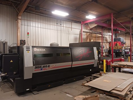 3000 WATT AMADA ENSIS-3015AJ FIBER LASER,MFG:2018 INSTALLED NEW:2019   Our stock number: 12399