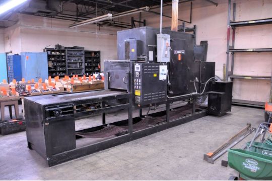 GRIEVE MODEL 108835 CONTINUOUS PASS-THROUGH ELECTRIC CONVEYOR OVEN, S/N: 650043; 40-KW HEAT INPUT,