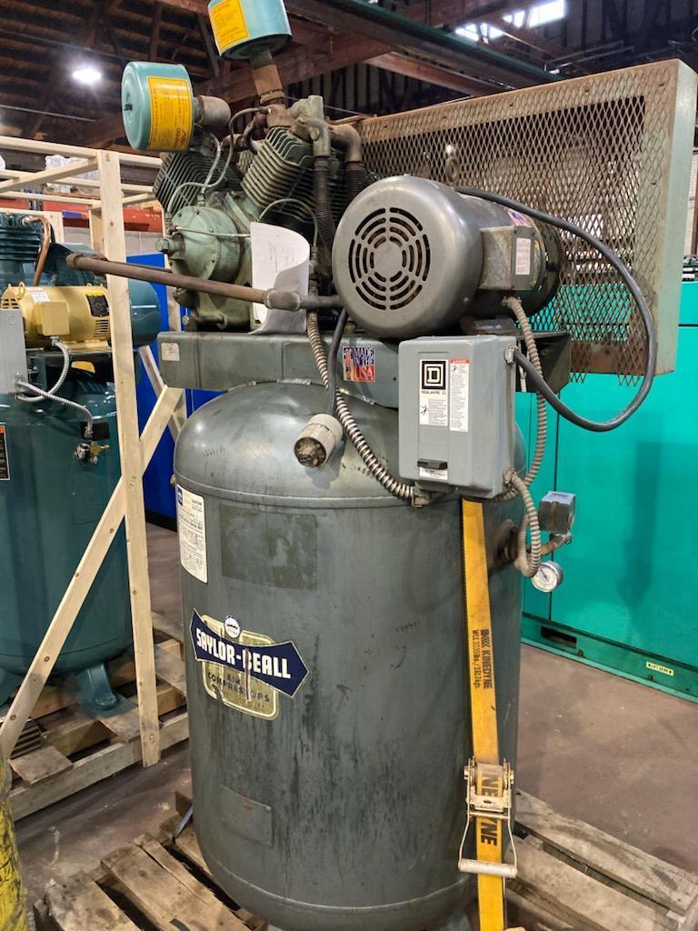 10 HP SAYLOR BEALL RECIP AIR COMPRESSOR, USED