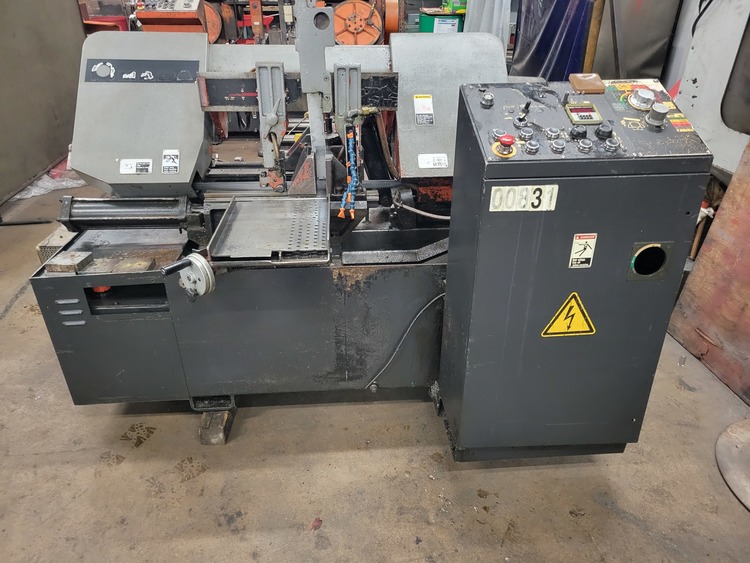 Amada HA 250-W Automatic horizontal bandsaw, 2001, Full stroke hydraulic vises, Chip conveyor, parts counter, Multiple stroke, Good running condition Horizontal Band Saws (Automatic)