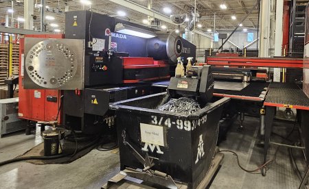33 TON AMADA EMK3612 M2 SERVO-DRIVEN CNC TURRET PUNCH,MFG:2014   Our stock number: 12980